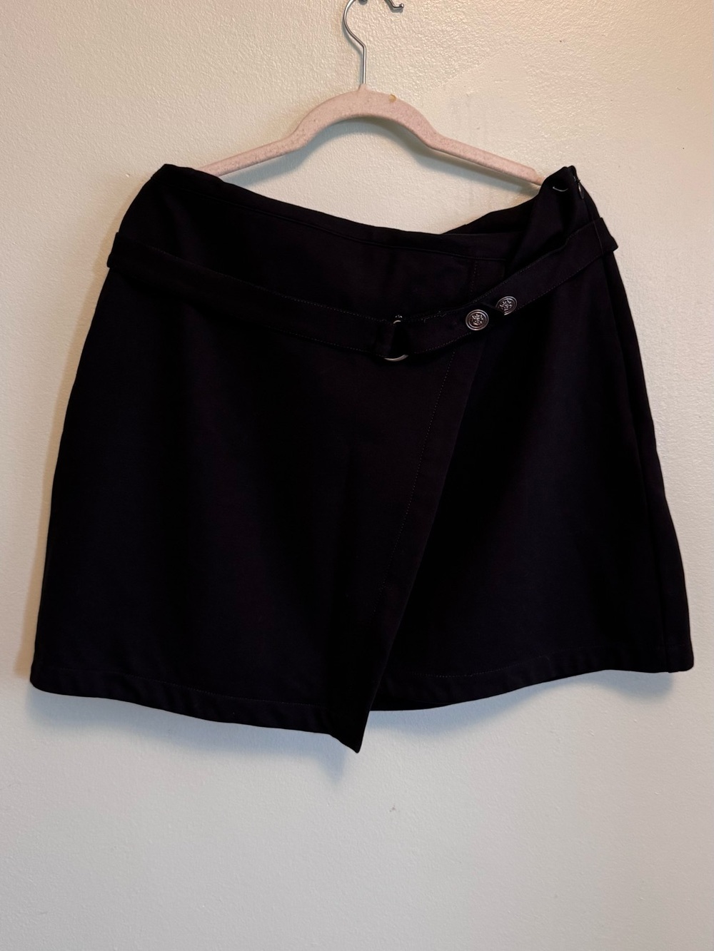 Anthropologie Black Wrap Skort
